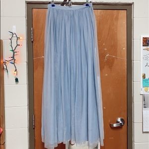 Long blue skirt